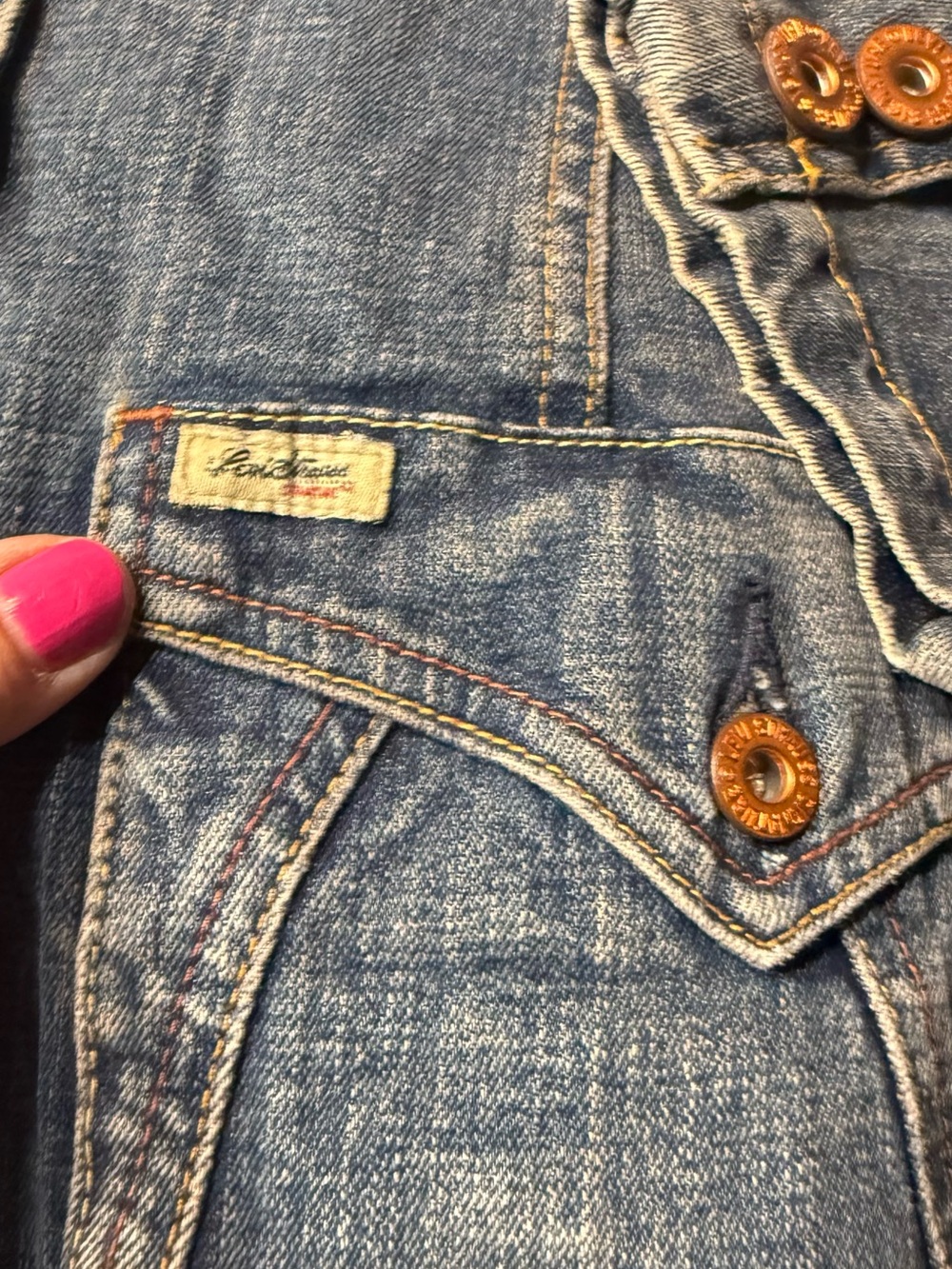 Denim Button-Front Women’s Jacket in Blue Levi Straus - Picture 6 of 9